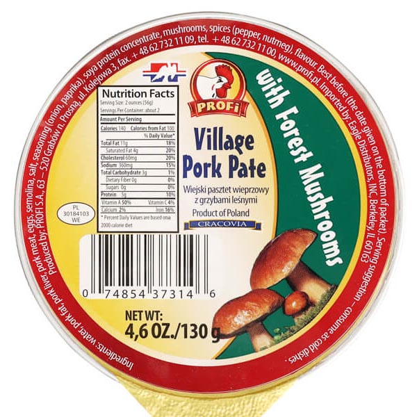 Canned Pate with Forest Mushroom – 4.59 oz (130gr)